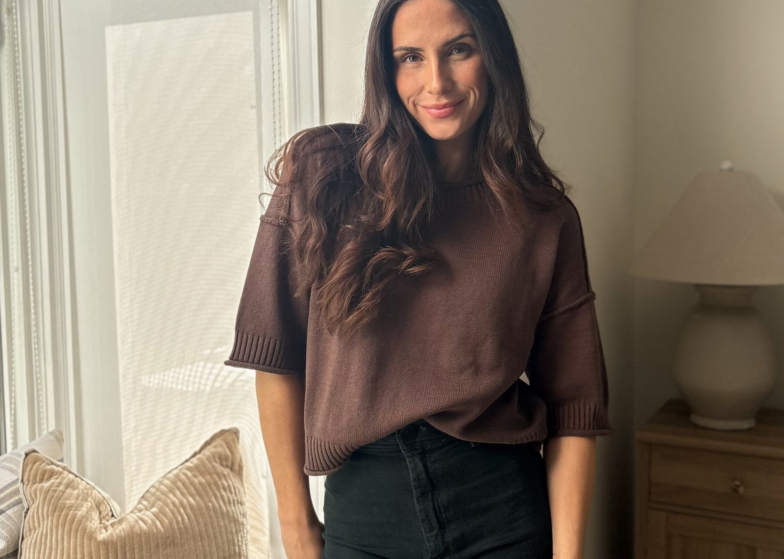The 'Thyme & Oak' Exposed Seam Drop Shoulder Short Sleeve Pullover - Love and Lee Apparel