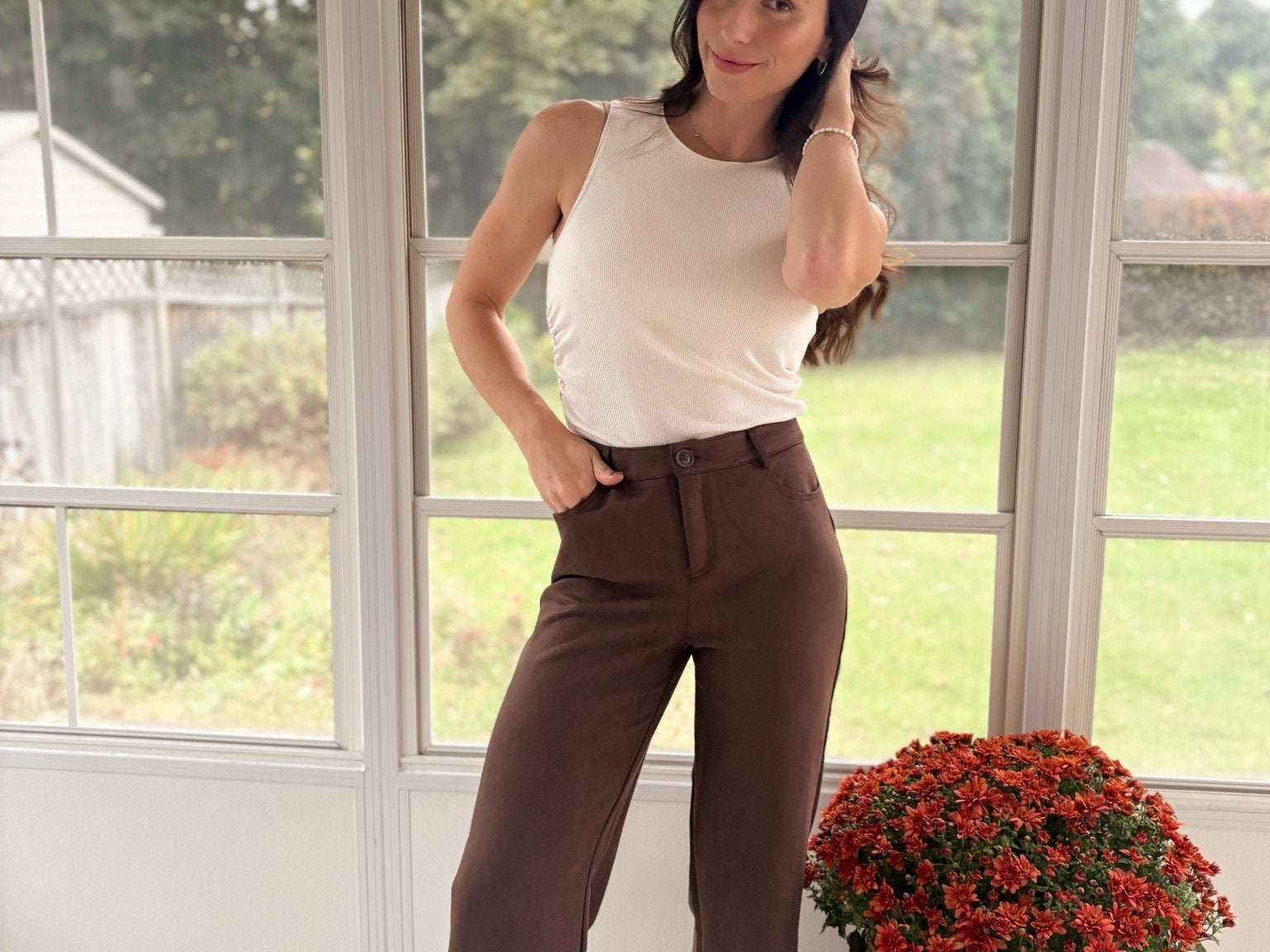 'Fall Festivals' Faux Suede Mid-Rise Pants - Love and Lee Apparel