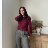 'Pass the Bordeaux' Scalloped Button Down Cardigan - Love and Lee Apparel