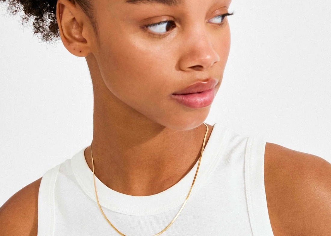 Nikita recycled herringbone chain necklace - Love and Lee Apparel