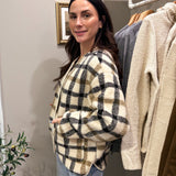 The Sabrina Plaid Button Down Teddy Jacket - Love and Lee Apparel