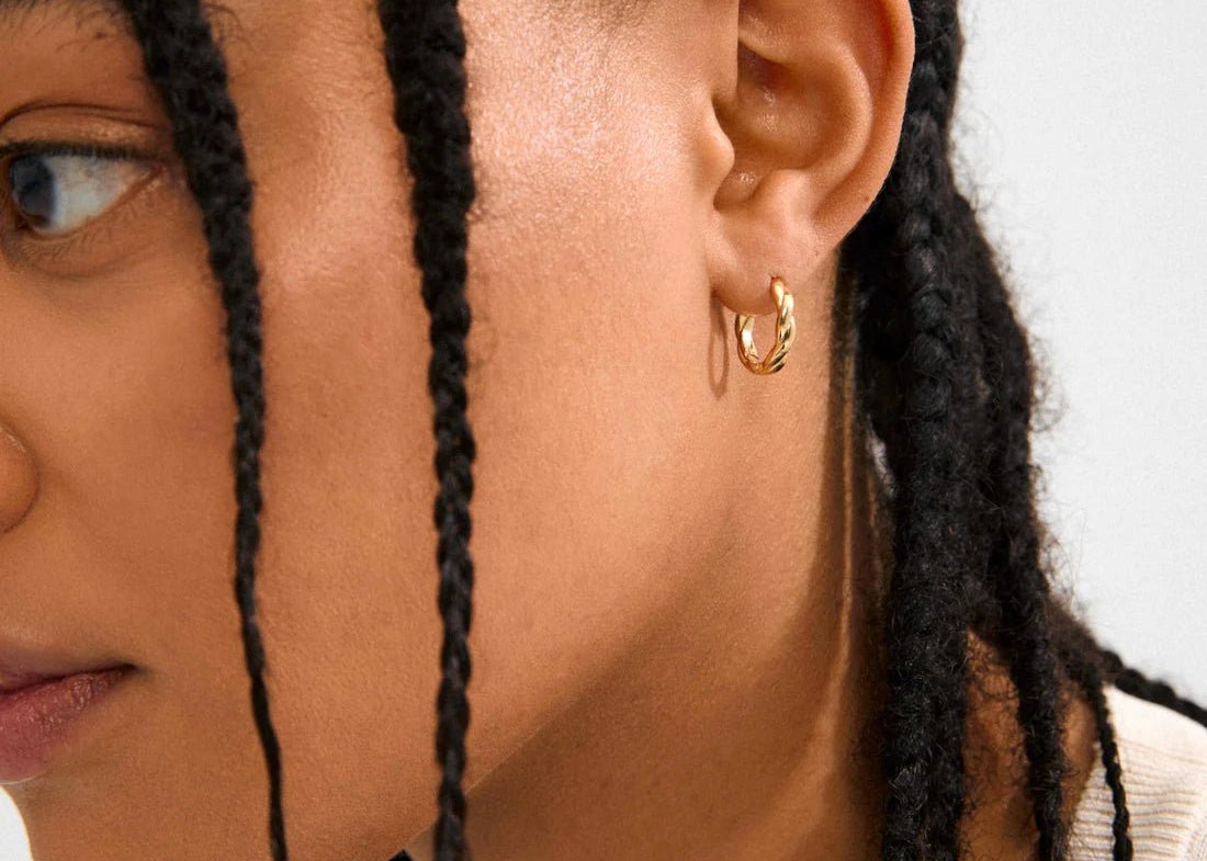 Declan Twisted Hoop Earrings Gold Plated - Love and Lee Apparel