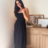 The Chanel Contrast Tie Spaghetti Strap Mix Media Midi Dress - Love and Lee Apparel