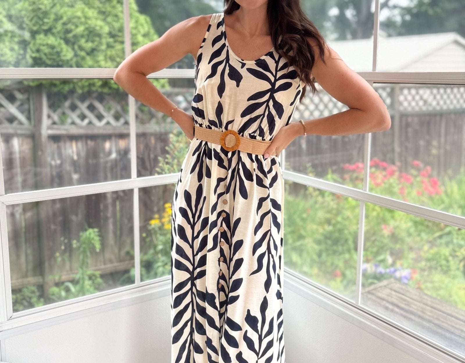 Ophelia Sleeveless Belted Midi Dress - Love and Lee Apparel