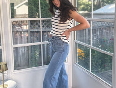 Olive High Waisted Wide Leg Jeans with Removable Denim Belt - Love and Lee Apparel