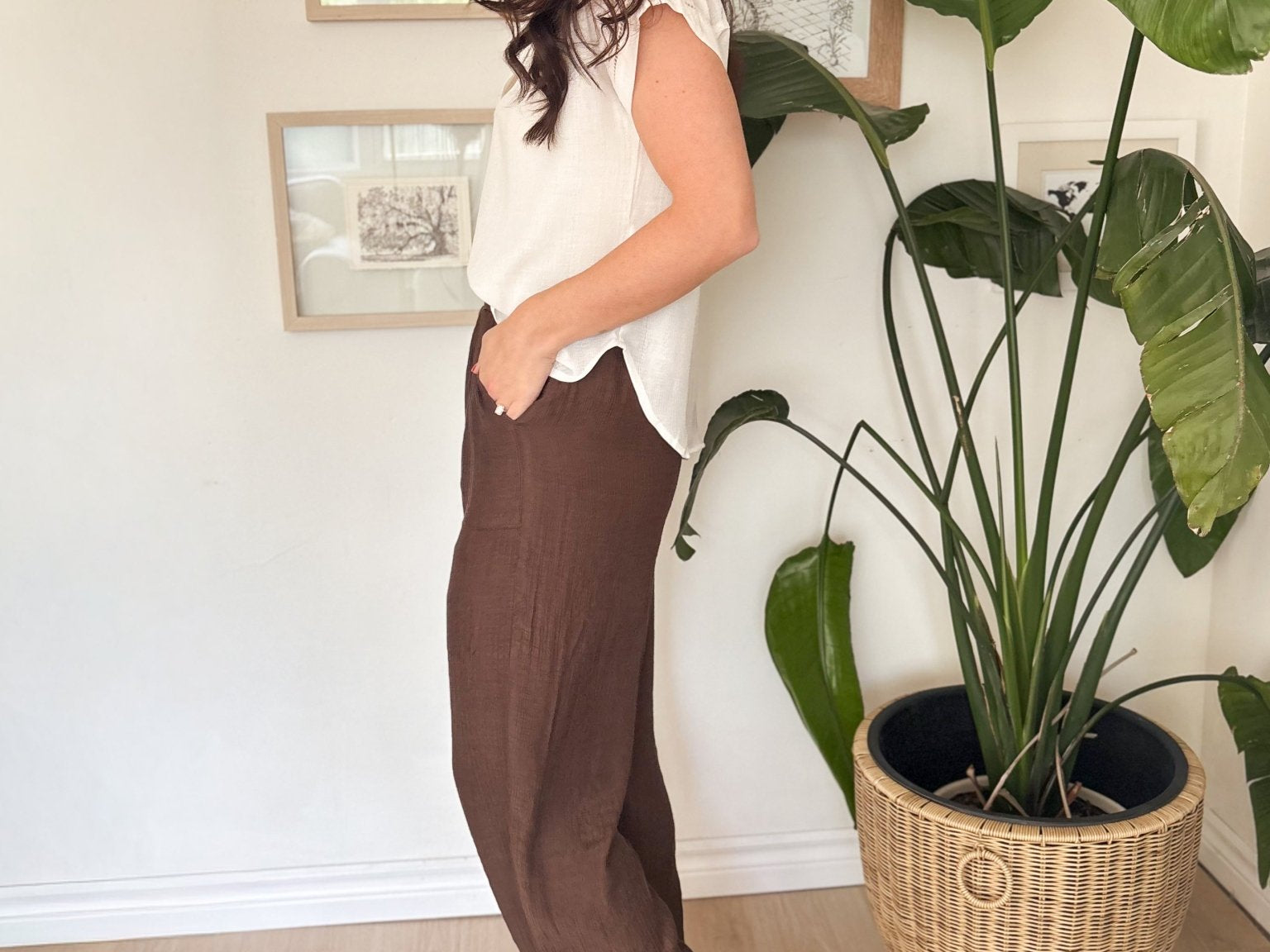 The Lucy Brown Casual Pants - Love and Lee Apparel