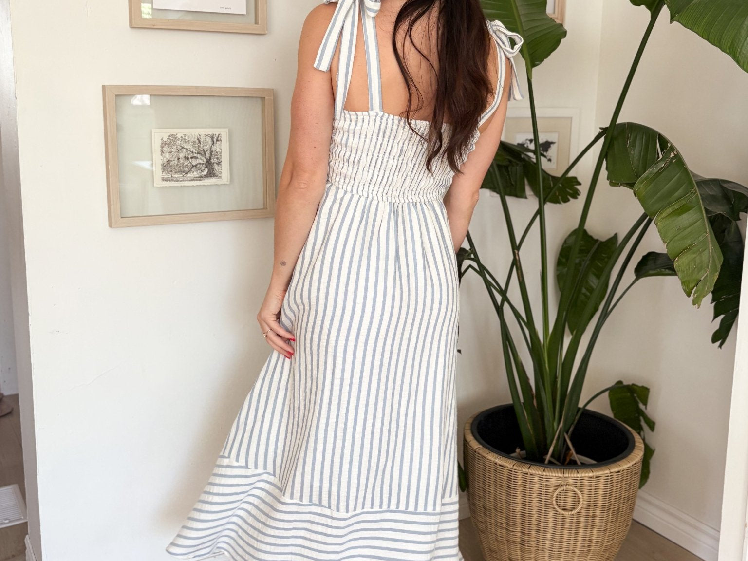 The Blake Blue And White Striped Dress - Love and Lee Apparel