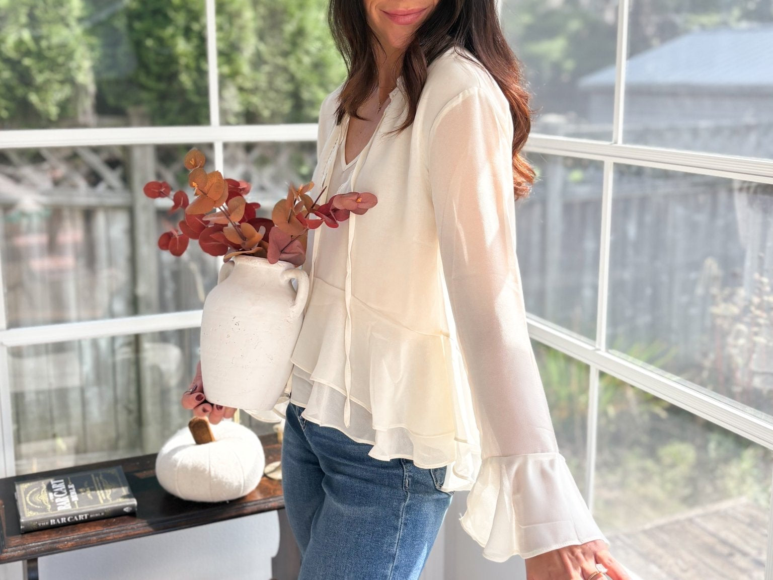 Oak & Ember Tiered Ruffle Long Sleeve Top - Love and Lee Apparel