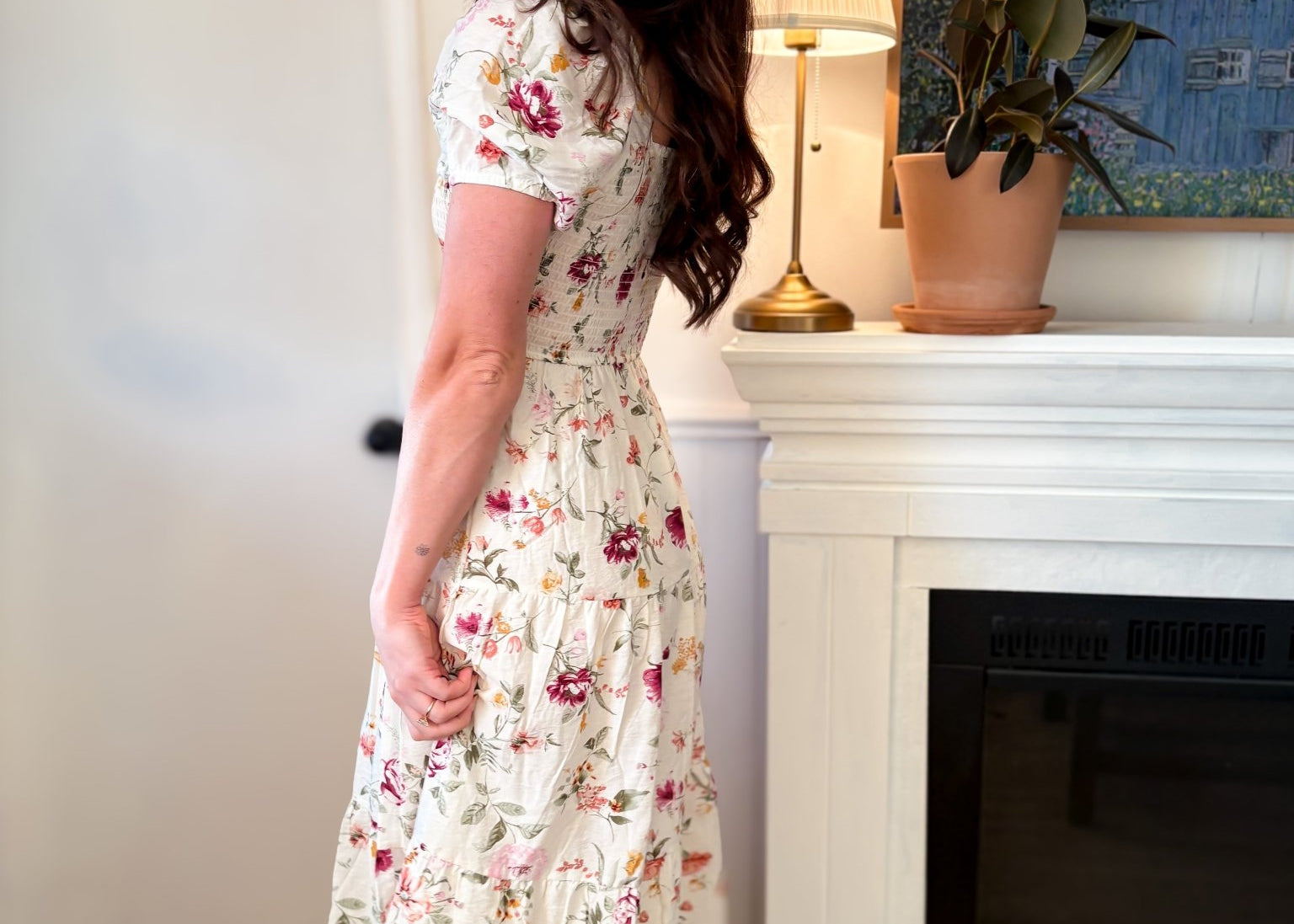 Norah Short Sleeve Floral Midi Dress - Love and Lee Apparel