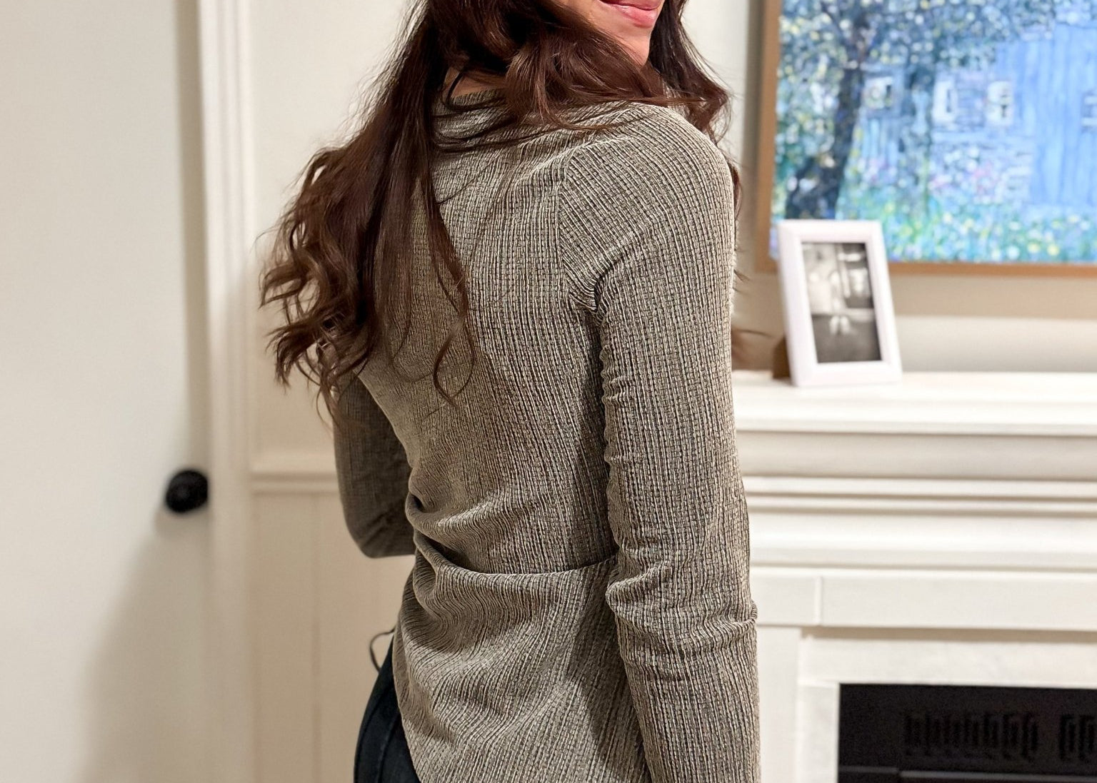 The Blair Ruched Two Tone Texture Knit Top - Available in 2 colours - Love and Lee Apparel