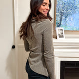 The Blair Ruched Two Tone Texture Knit Top - Available in 2 colours - Love and Lee Apparel