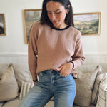 Rosalie Contrast Scallop Trim Knit Pullover Sweater - Love and Lee Apparel