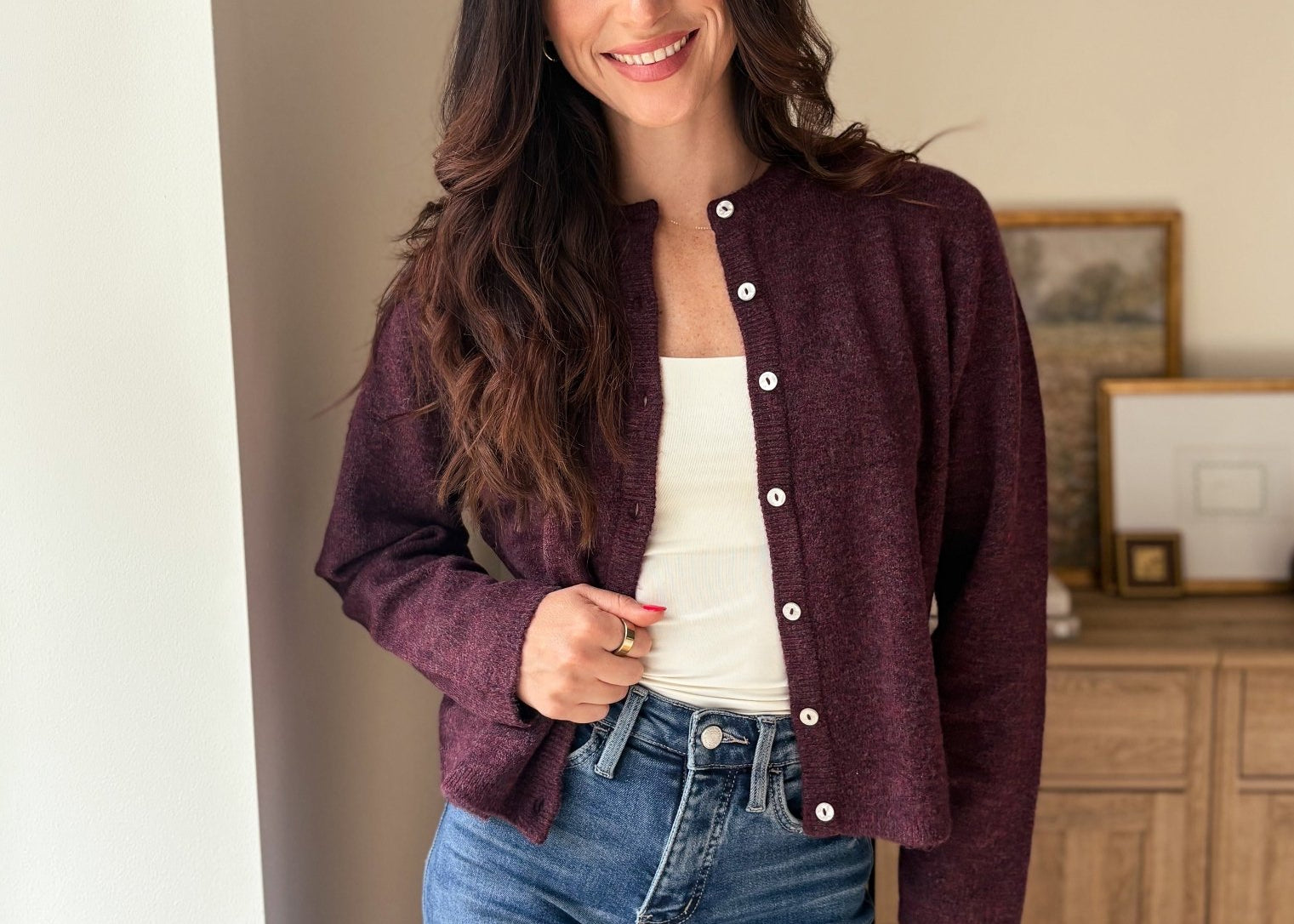 The Maison Merlot Knit Cardigan in Burgundy - Love and Lee Apparel