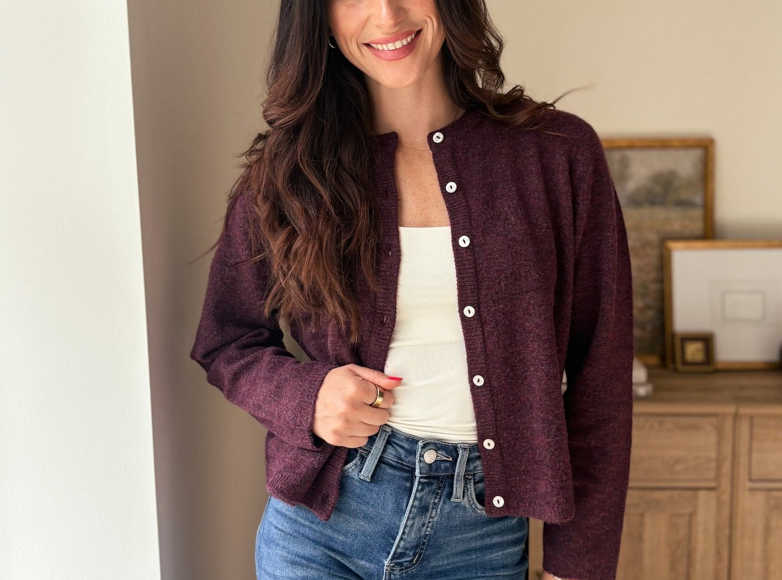 The Maison Merlot Knit Cardigan in Burgundy - Love and Lee Apparel