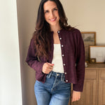 The Maison Merlot Knit Cardigan in Burgundy - Love and Lee Apparel