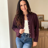 The Maison Merlot Knit Cardigan in Burgundy - Love and Lee Apparel