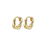 Eddy Recycled Organic Shaped Mini Huggie Hoops Silver & Gold 10mm - Love and Lee Apparel