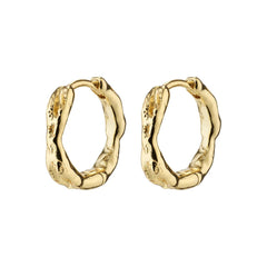 Eddy Recycled Organic Shaped Small Hoops in Silver & Gold 15mm - Love and Lee Apparel