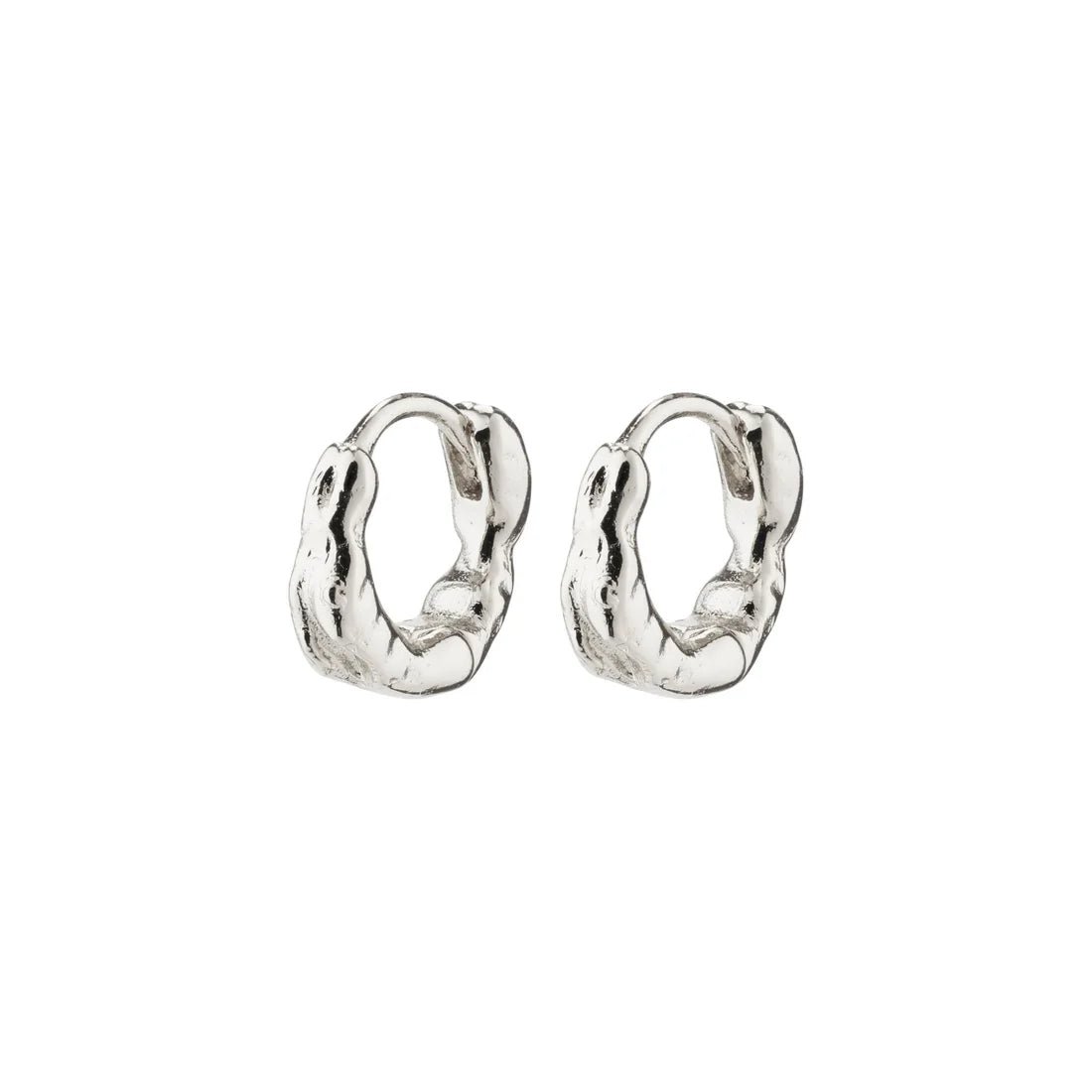 Eddy Recycled Organic Shaped Mini Huggie Hoops Silver & Gold 10mm - Love and Lee Apparel