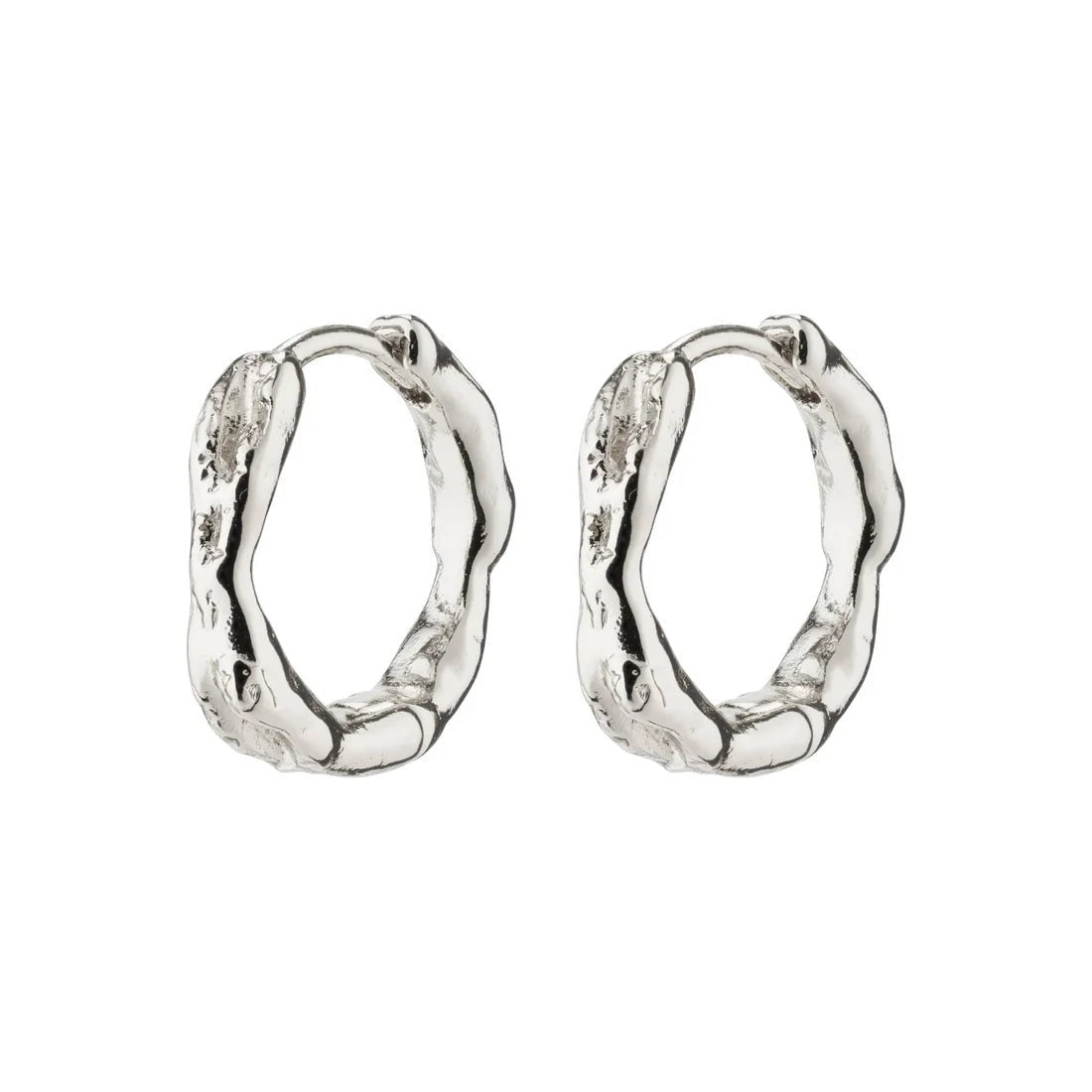 Eddy Recycled Organic Shaped Small Hoops in Silver & Gold 15mm - Love and Lee Apparel