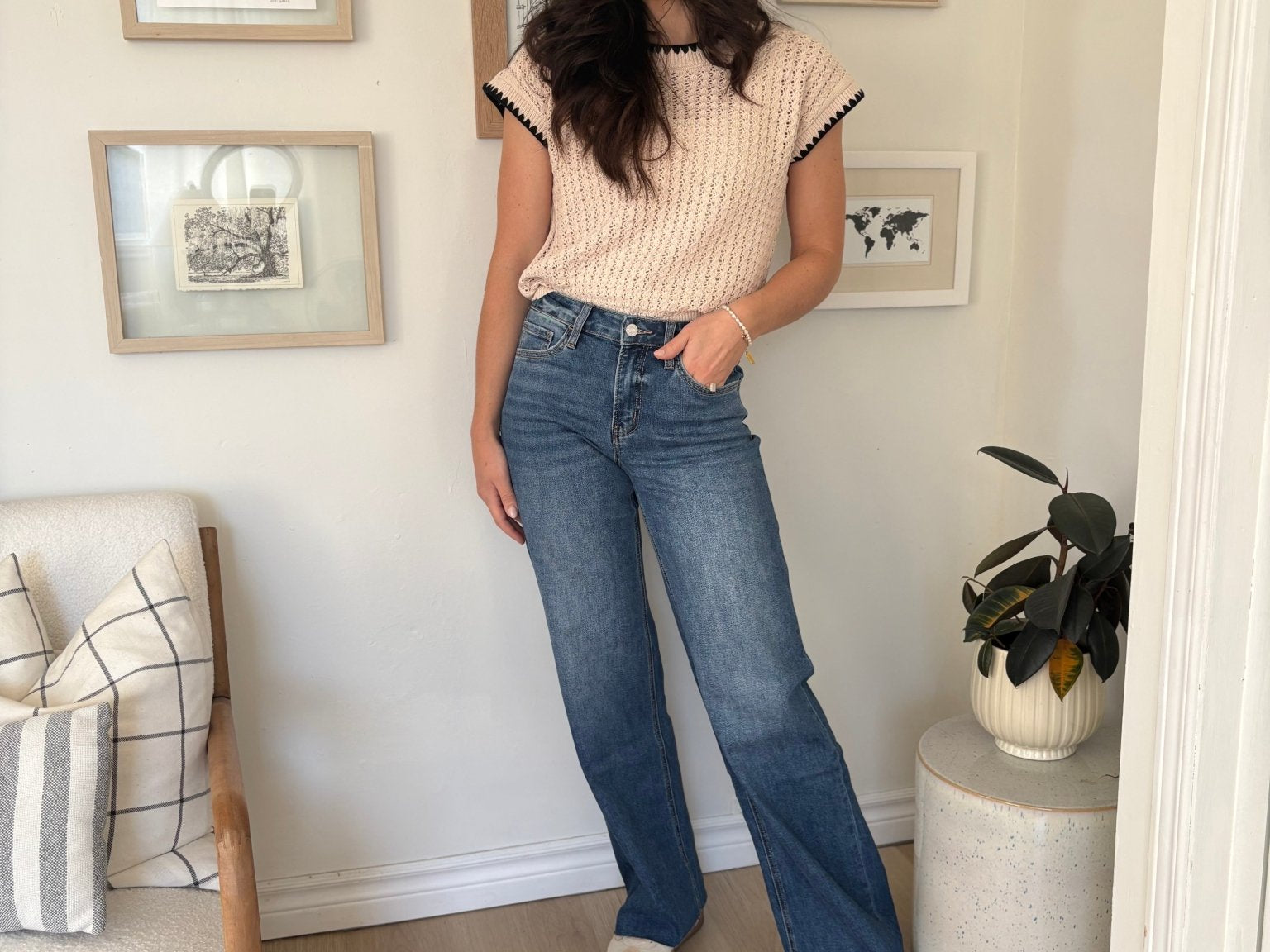 The Rae High Rise Dark Wash Clean Cut Raw Hem Wide Jeans - Love and Lee Apparel