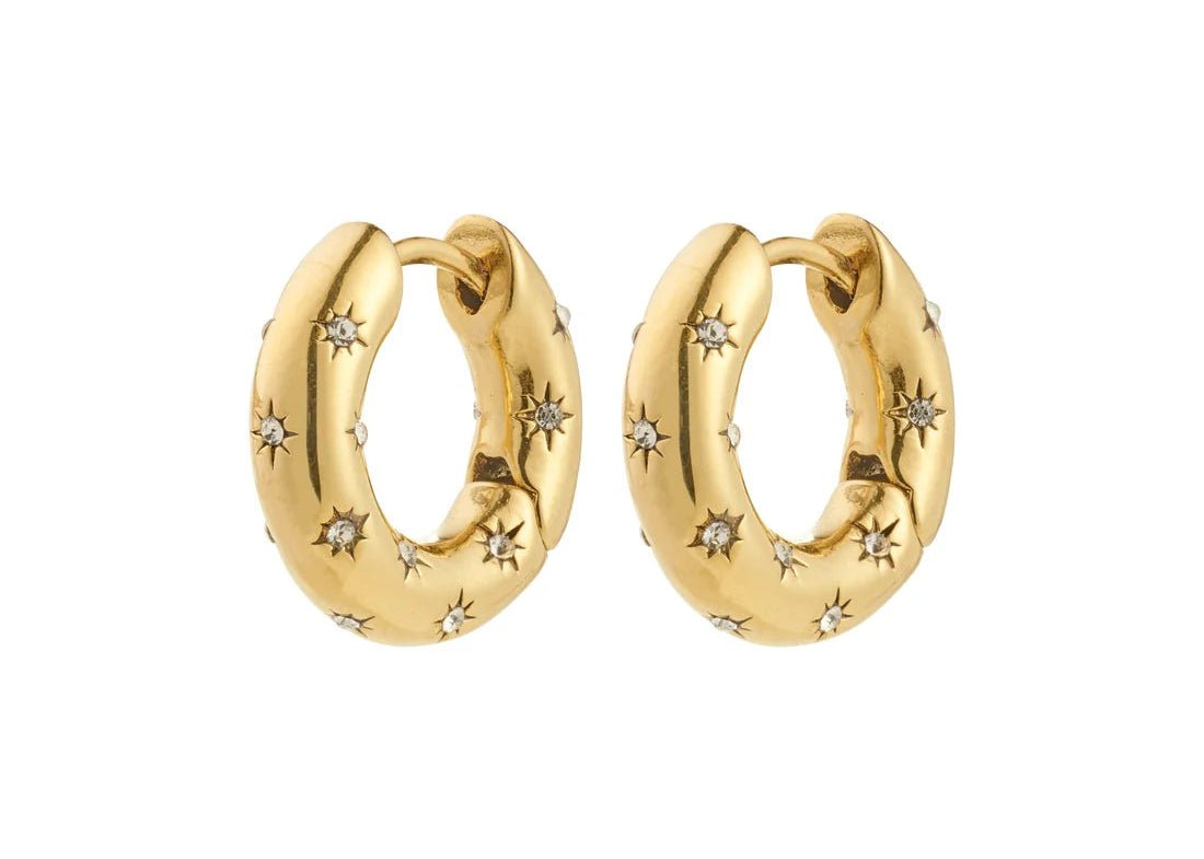Nevaeh Chunky Crystal Starburst Hoops - Love and Lee Apparel
