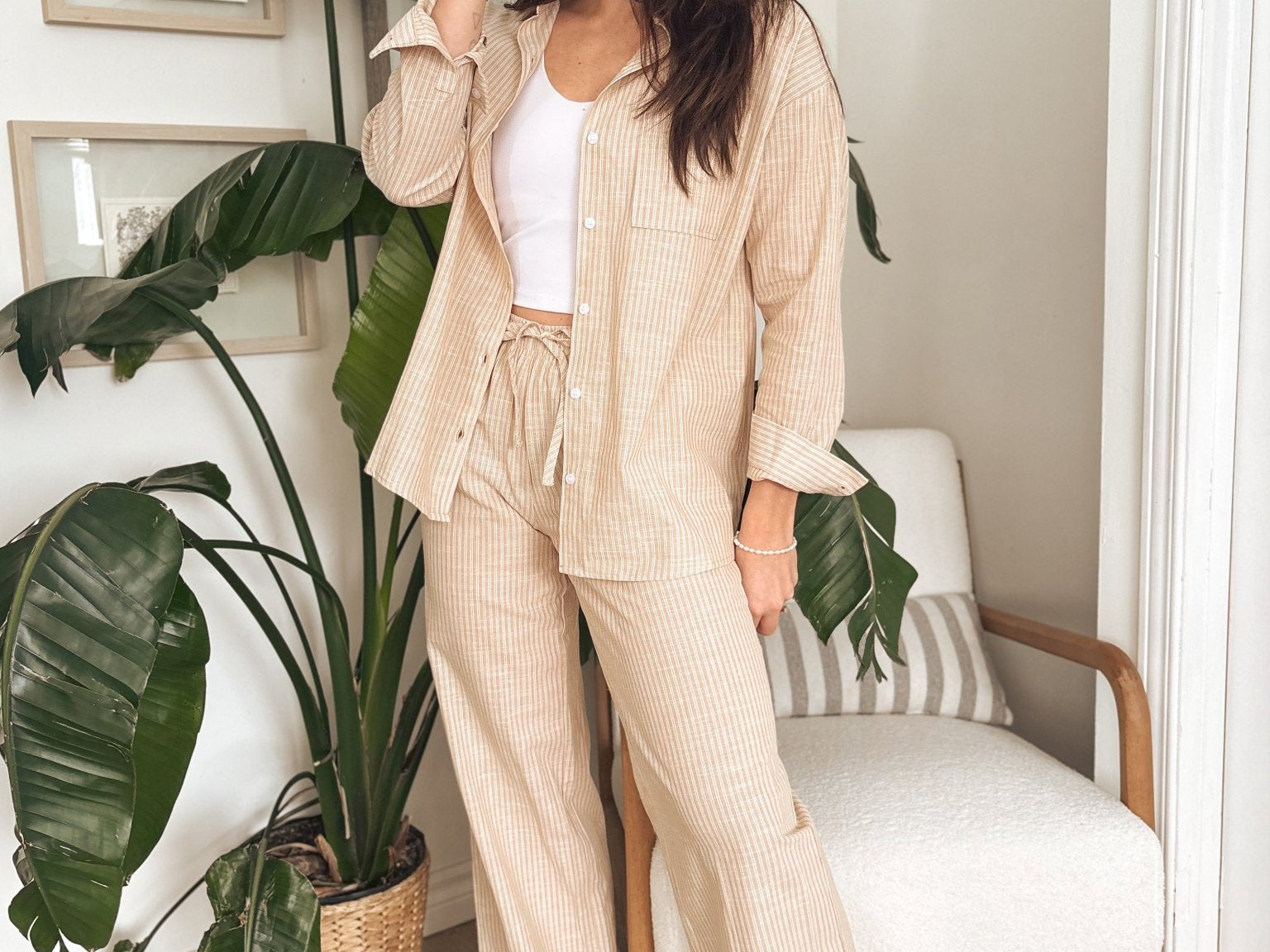 Veronica Gauze Pants in Khaki - Love and Lee Apparel