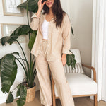 Veronica Gauze Pants in Khaki - Love and Lee Apparel