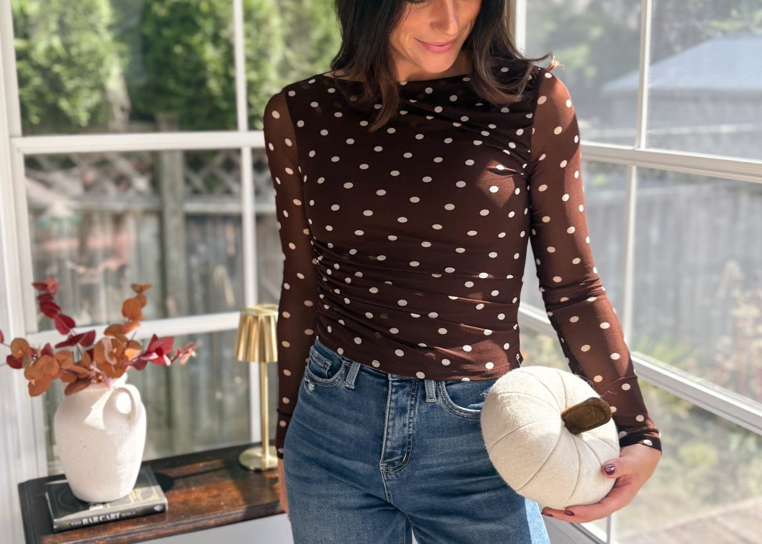 Autumn Social Sheer Mesh Long Sleeve Top - Love and Lee Apparel