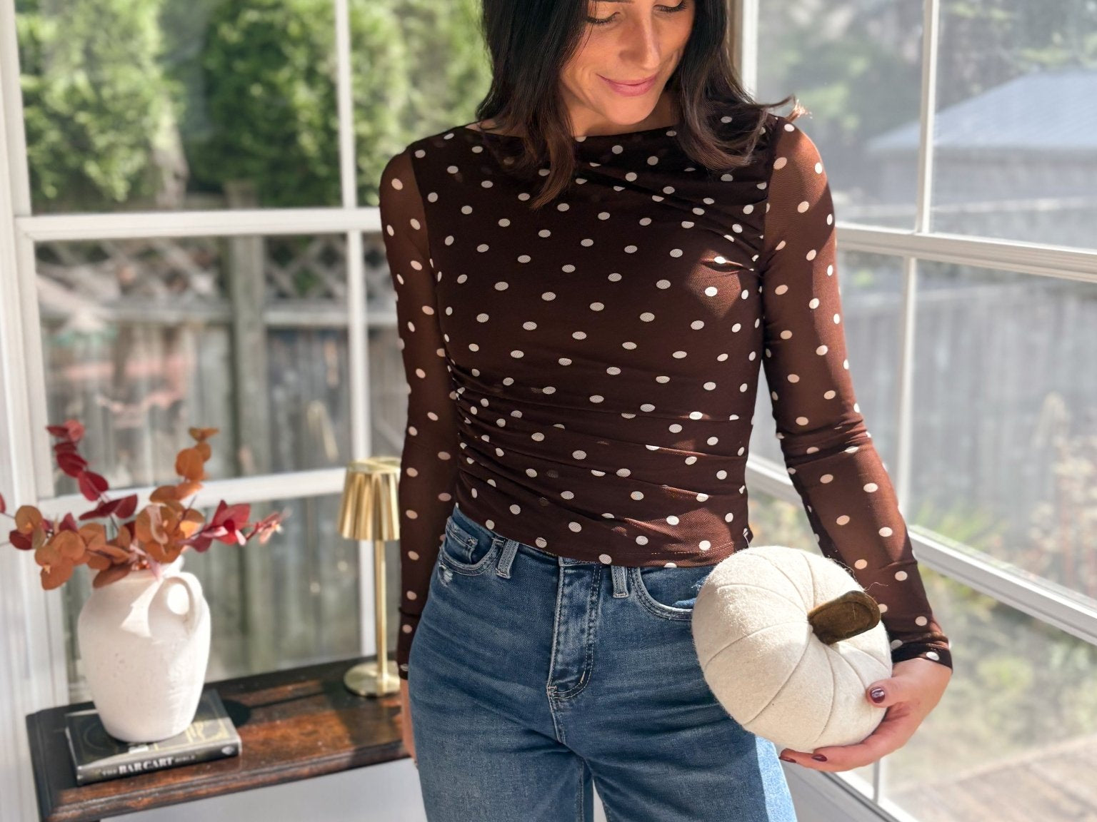Autumn Social Sheer Mesh Long Sleeve Top - Love and Lee Apparel