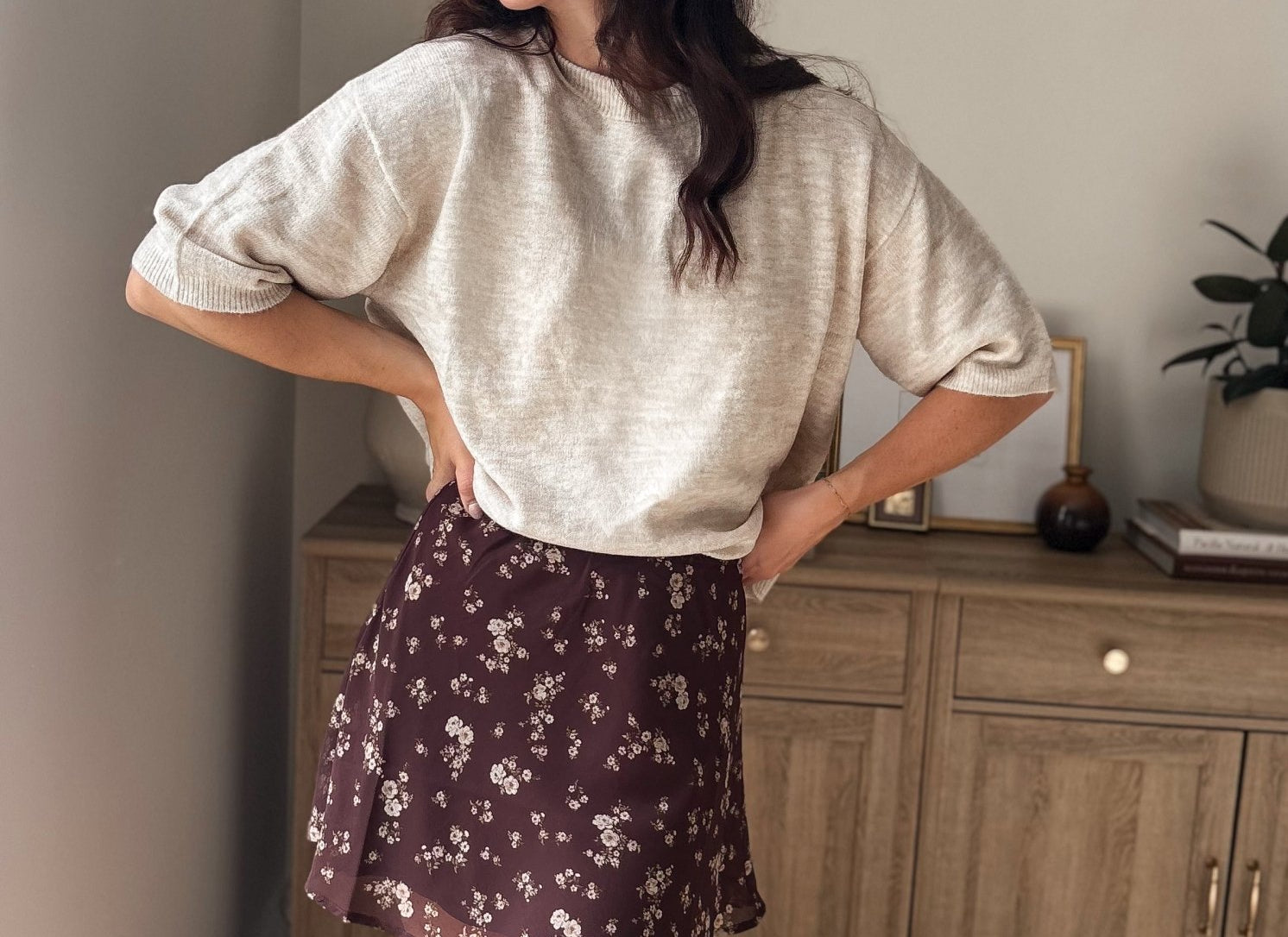 The Wyatt Heathered Crew Neck Half Sleeve Boxy Pullover - Love and Lee Apparel