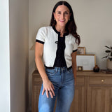 Gwen Tie Up Short Sleeve Cardigan - Love and Lee Apparel
