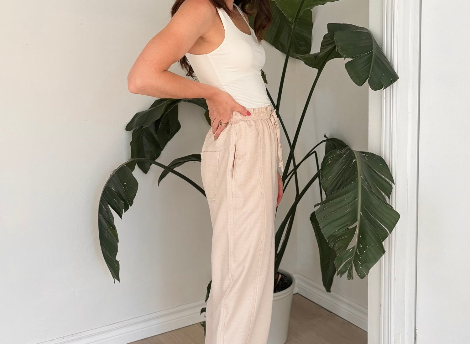 The Maureen Elastic Waist Front Tie Lounge Pants - Love and Lee Apparel