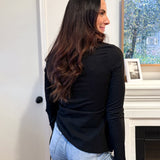 The Blair Ruched Two Tone Texture Knit Top - Available in 2 colours - Love and Lee Apparel