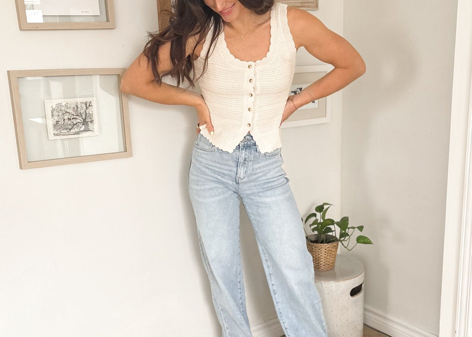 Blake High Rise Light Washed Wide Length Jeans - Love and Lee Apparel