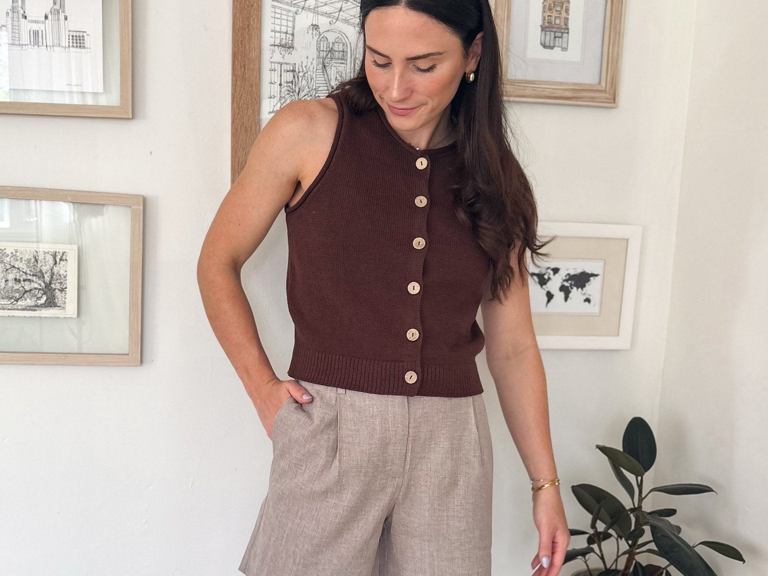 The Linda High Waisted Wide Leg Trouser Shorts - Love and Lee Apparel
