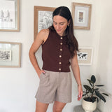 The Linda High Waisted Wide Leg Trouser Shorts - Love and Lee Apparel