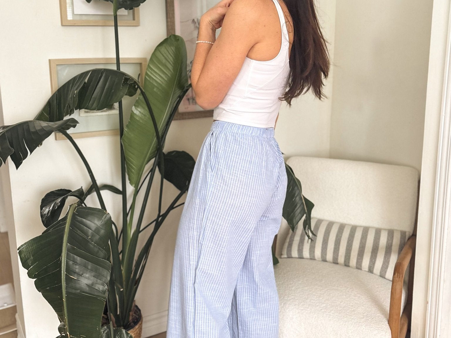 Veronica Gauze Pants in Blue - Love and Lee Apparel
