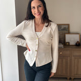 The Cork & Candle Soft Ribbed V-Neck Cardigan - Love and Lee Apparel