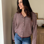 The Heirloom Stripe Raw Edge Drop Shoulder Knit Cardigan - Love and Lee Apparel