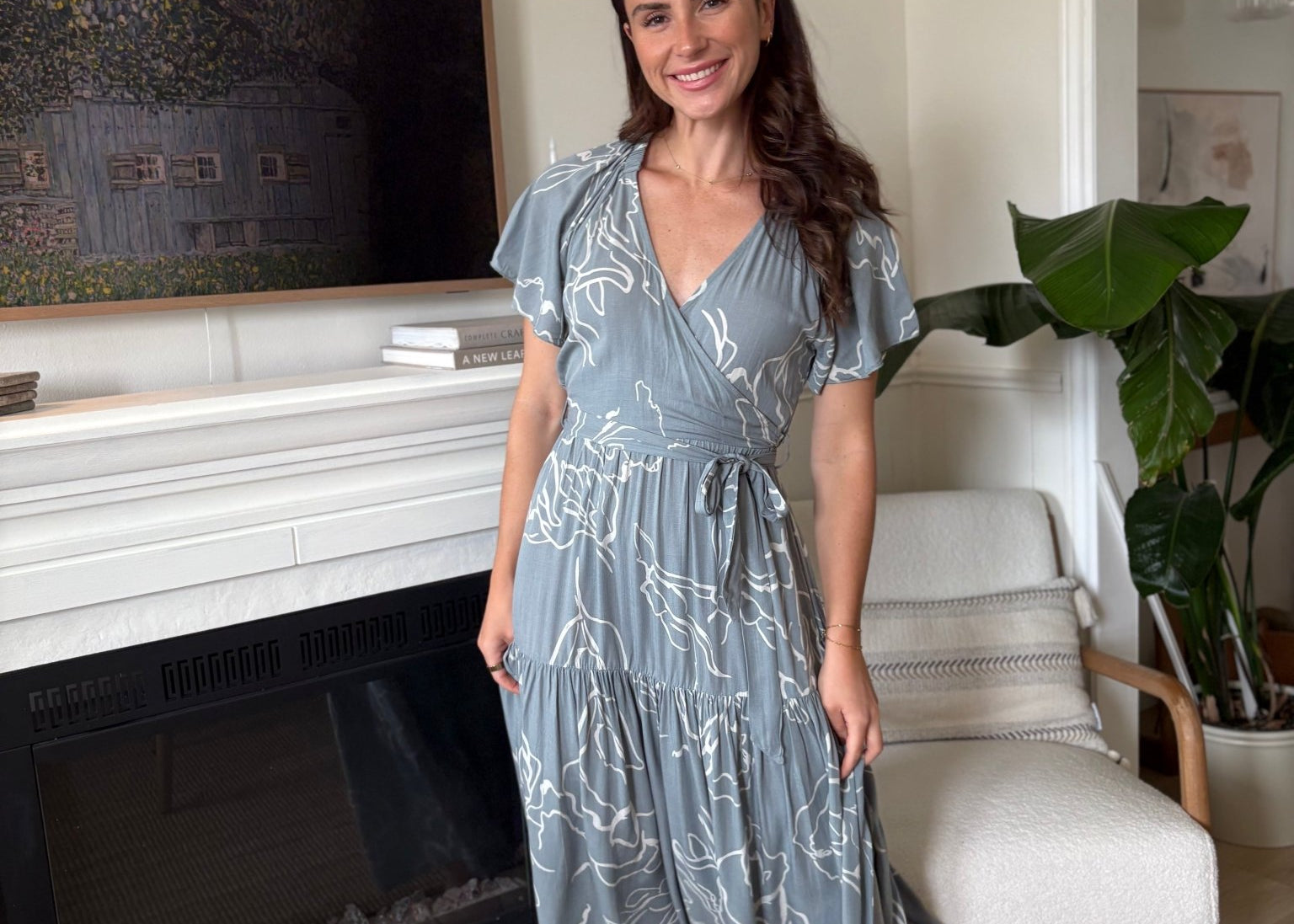 The Avalon Print V - Neck Belted Maxi Dress - Love and Lee Apparel