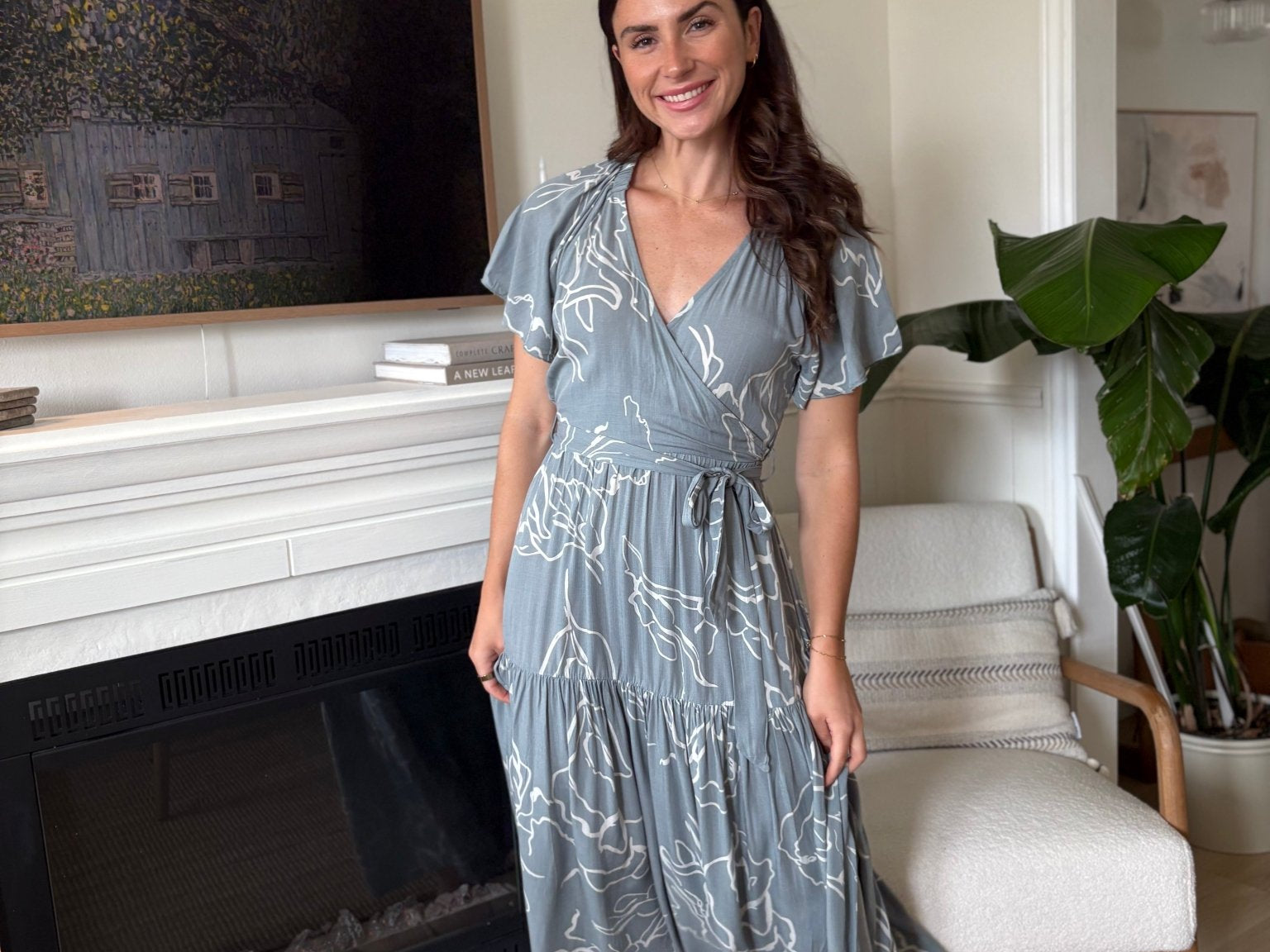 The Avalon Print V - Neck Belted Maxi Dress - Love and Lee Apparel