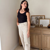 The Cecelia Stripe Cotton Barrel Jeans Casual High Waist Pants - Love and Lee Apparel