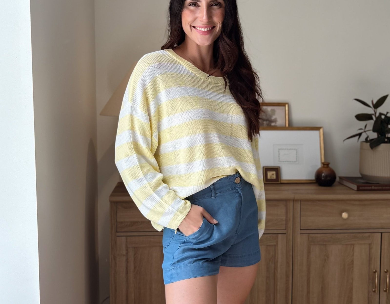 The Vicky Stripe Long Sleeve Cozy Knit Top - Love and Lee Apparel