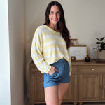 The Vicky Stripe Long Sleeve Cozy Knit Top - Love and Lee Apparel