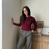 'Pass the Bordeaux' Scalloped Button Down Cardigan - Love and Lee Apparel