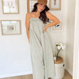 The Isabella White And Green Maxi Dress - Love and Lee Apparel