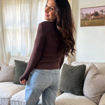 The Cora Front Hook Collared Long Sleeve Knit Cardigan in Brown - Love and Lee Apparel