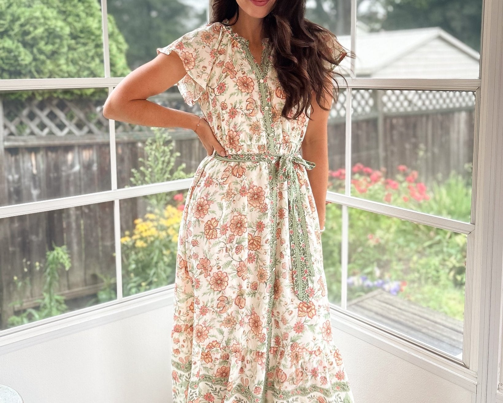 Hera Short Sleeve Belted Midi Dress - Love and Lee Apparel