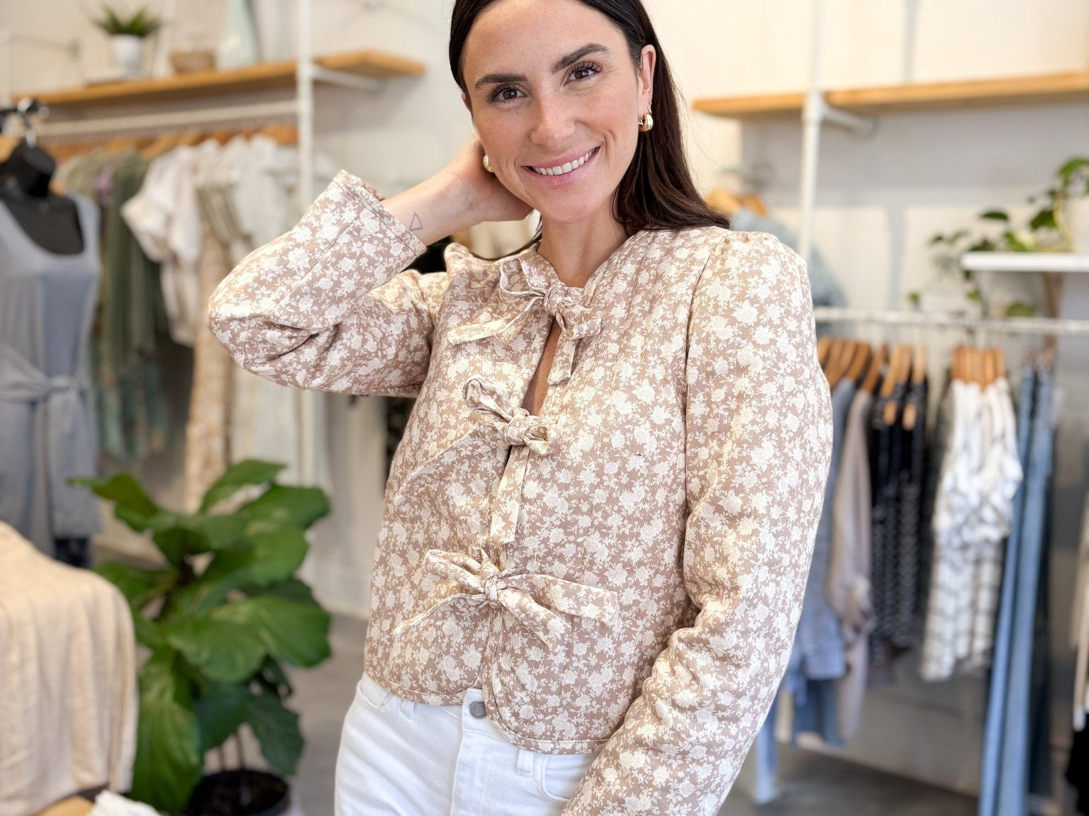 Marla Quilted Floral Shacket - Love and Lee Apparel